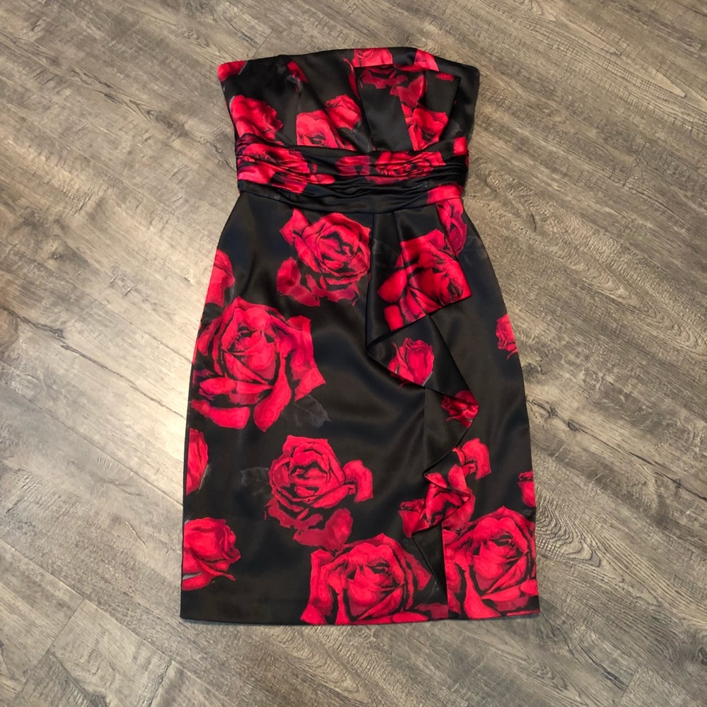 White House Black Market Rose print dress | 2